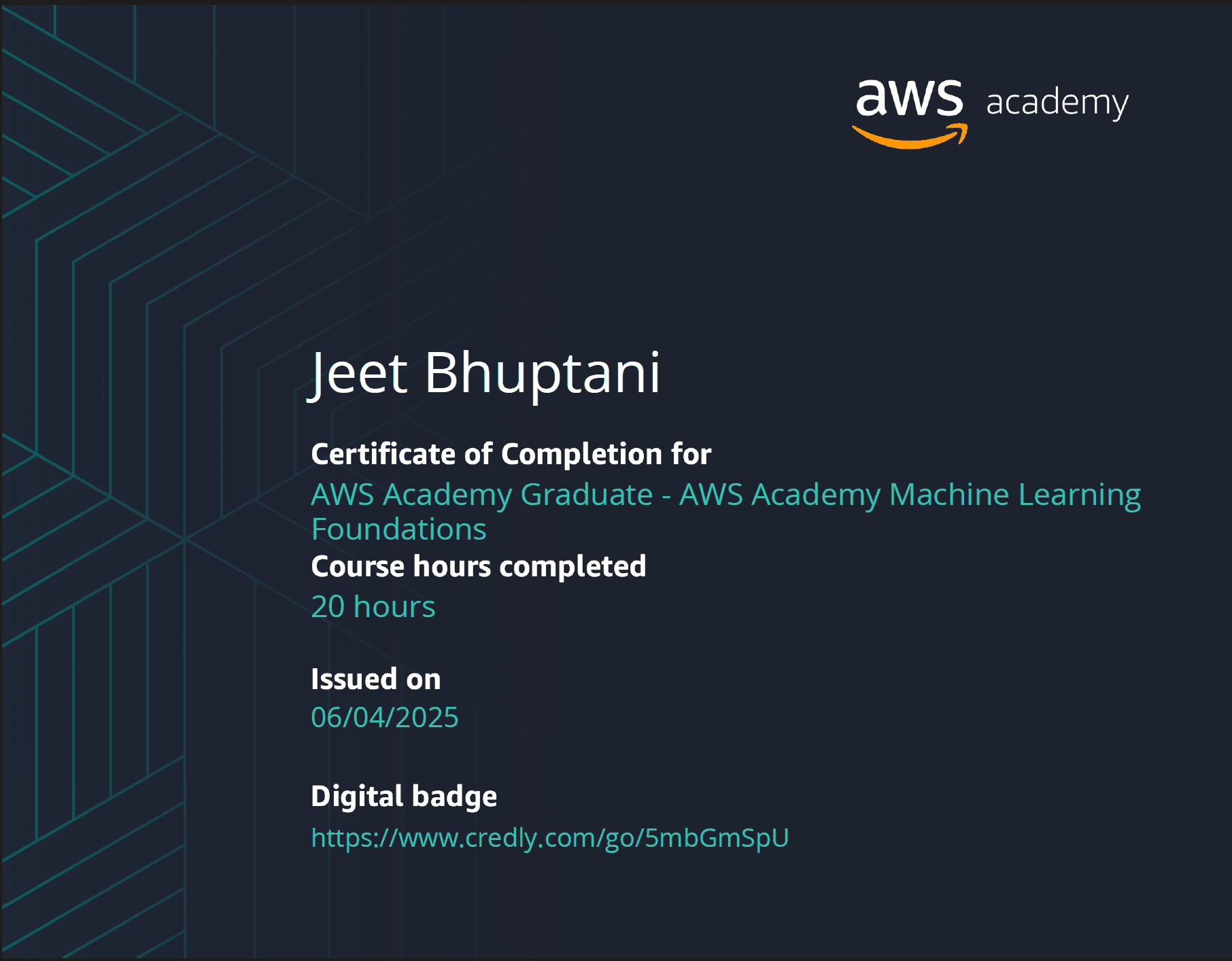 AWS Academy Graduate - AWS Academy Machine Learning Foundations